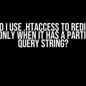 How do I use .htaccess to redirect a page only when it has a particular query string?